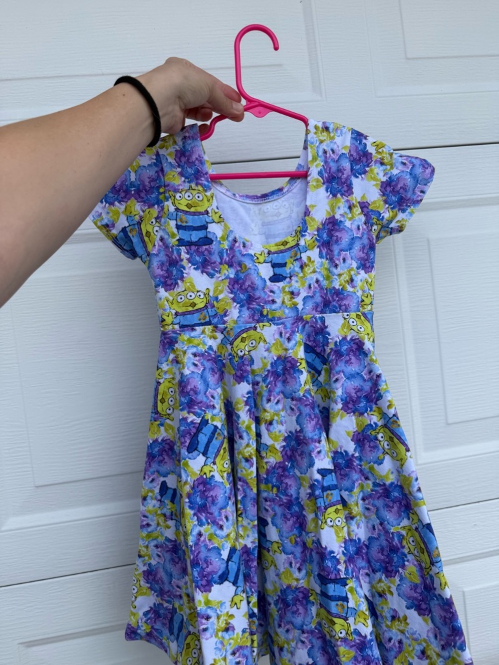 Girls' Purple Floral Toy Story Disney alians  Skater Dress